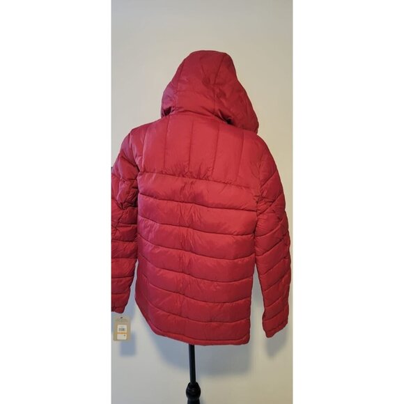 Levi's Men's Hooded Sherpa Puffer Quilted Lined Red Jacket Size Small LM2RN076 - Picture 11 of 12